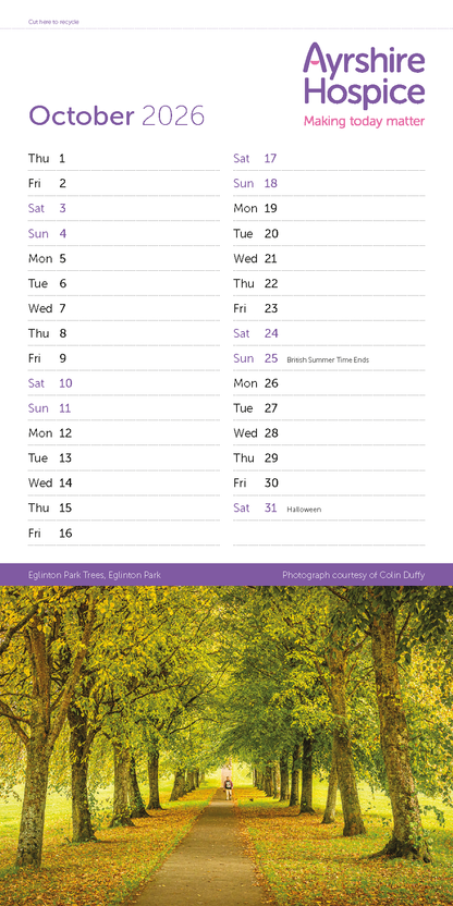 Ayrshire Hospice 2026 Calendar – “Secret Ayrshire”