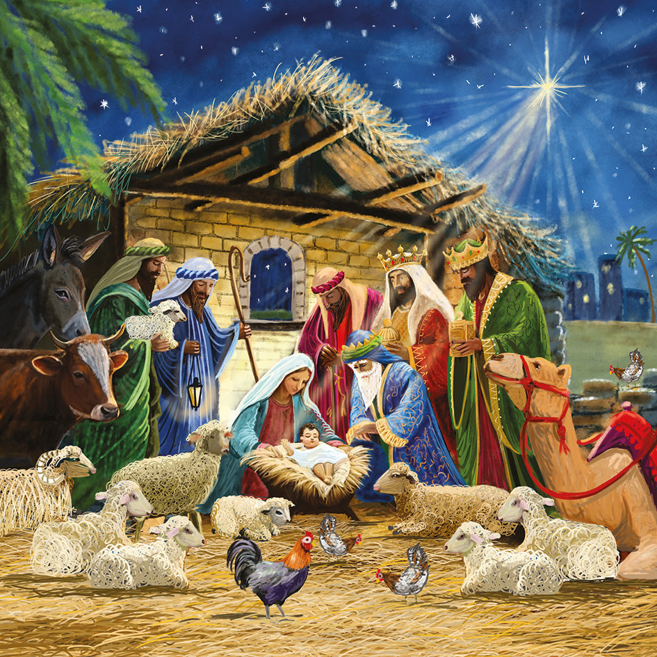 Classic Nativity Christmas Cards (Box of 10)